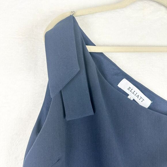 Elliatt Ophelia One Shoulder Dress Size Small Navy Pockets Special Occasion - Picture 5 of 8